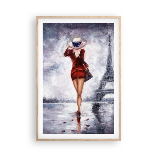 Plagát v ráme zo svetlého duba - Parížske symboly - 61x91 cm