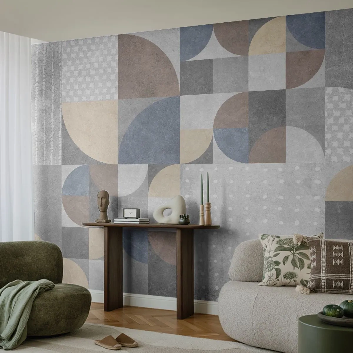 Samolepiaca Fototapeta Deluxe Sticker - Keramická fantázia - Abstrakcia, Kus, Geometrický vzor - 250x175 cm