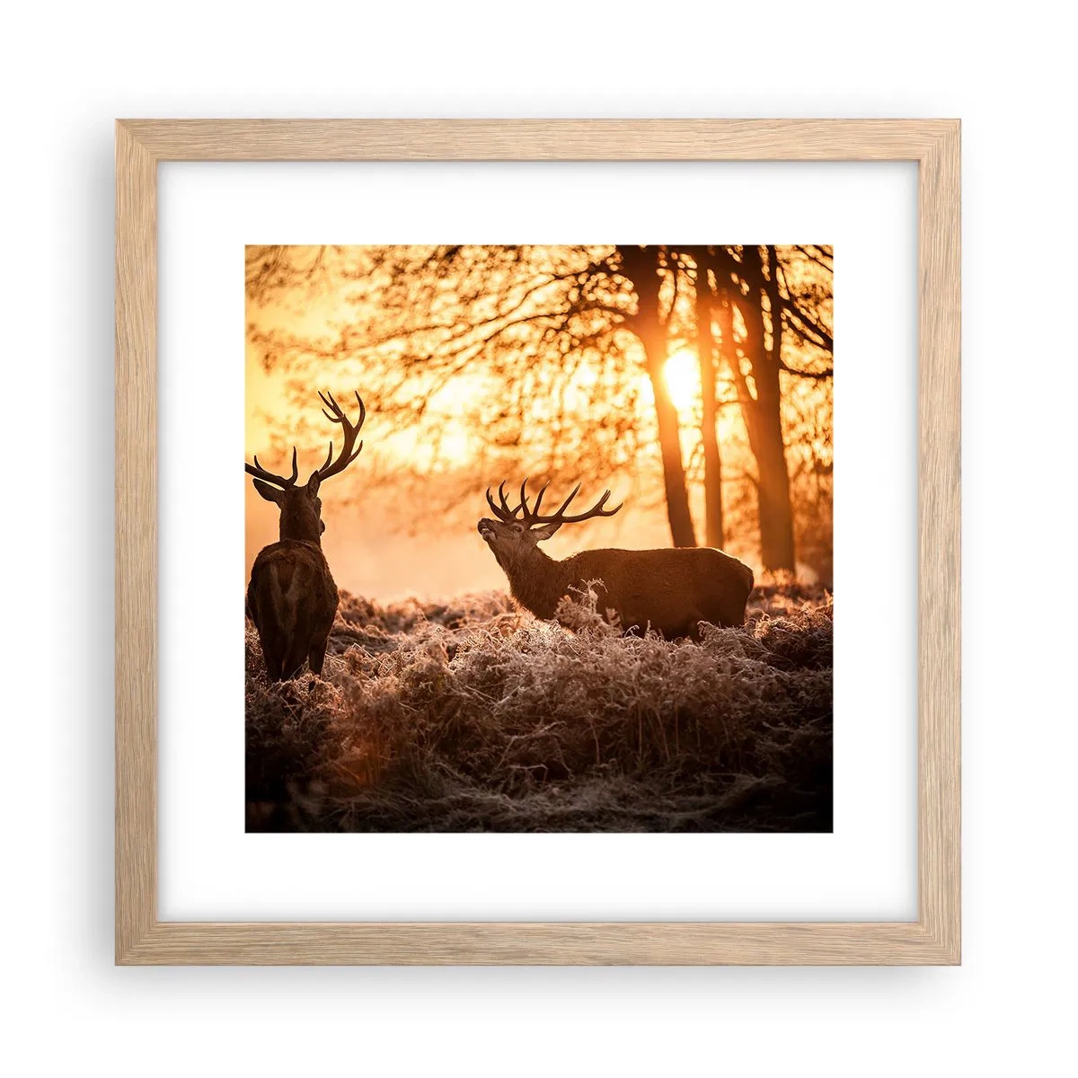 Plagát v ráme zo svetlého duba - Sen poľovníka - 30x30 cm