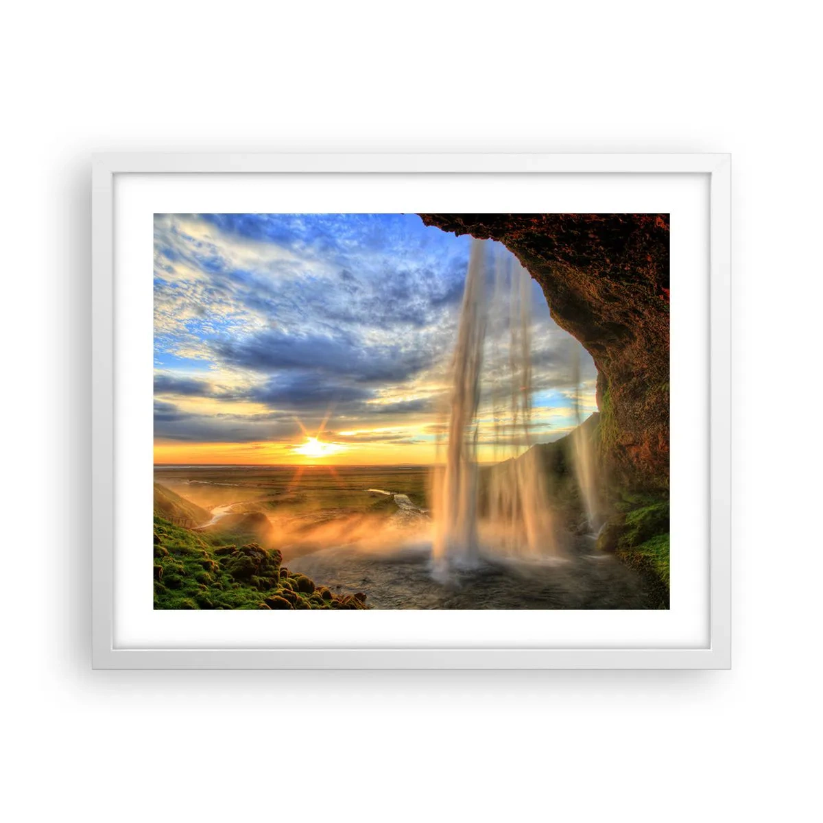 Plagát v bielom ráme - Svet za závojom kvapiek  - 50x40 cm