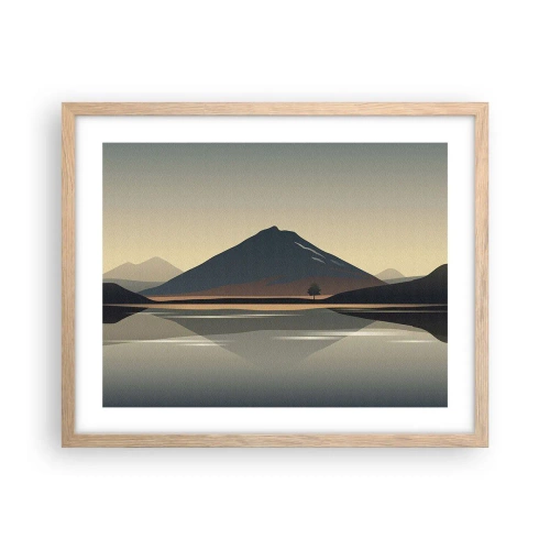 Plagát v ráme zo svetlého duba - Zrkadlový odraz - 50x40 cm