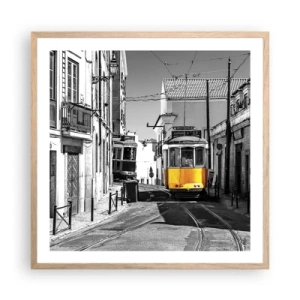 Plagát v ráme zo svetlého duba - Duch Lisabonu - 60x60 cm