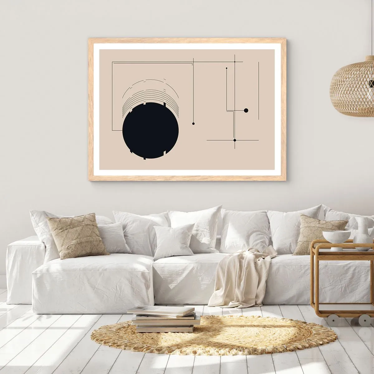 Plagát v ráme zo svetlého duba - Pružná a dynamická kompozícia - 40x30 cm