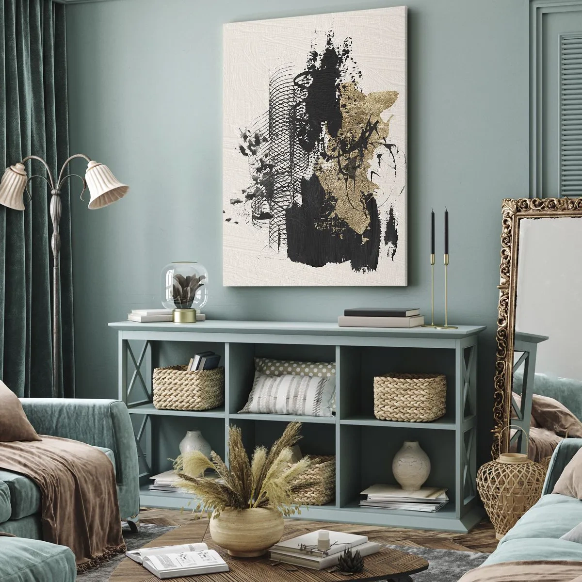 Obraz na plátne - Kompozícia s vášňou - 70x100 cm