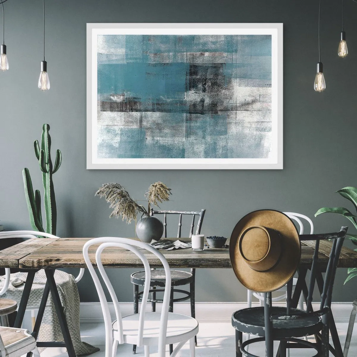 Plagát v bielom ráme - Voda a vzduch - 91x61 cm