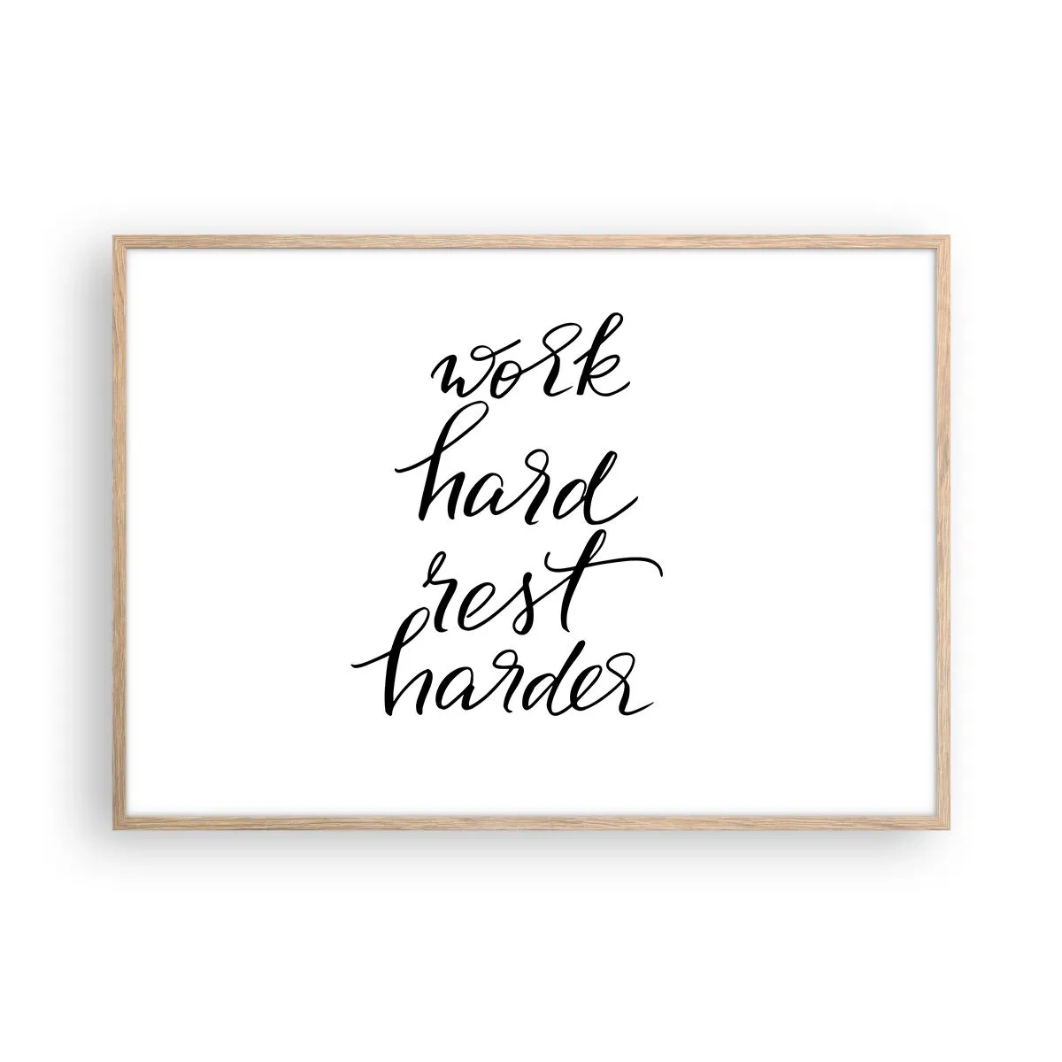 Plagát v ráme zo svetlého duba - Životná rovnováha - 100x70 cm