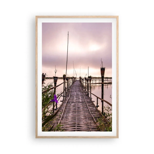 Plagát v ráme zo svetlého duba - Pokoj a pohoda Ázie - 61x91 cm