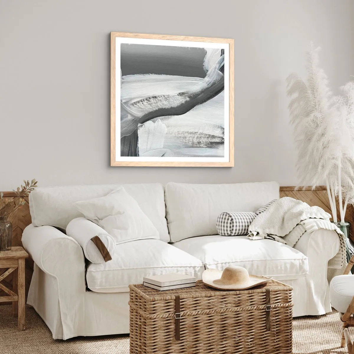 Plagát v ráme zo svetlého duba - Pevným pohybom - 60x60 cm