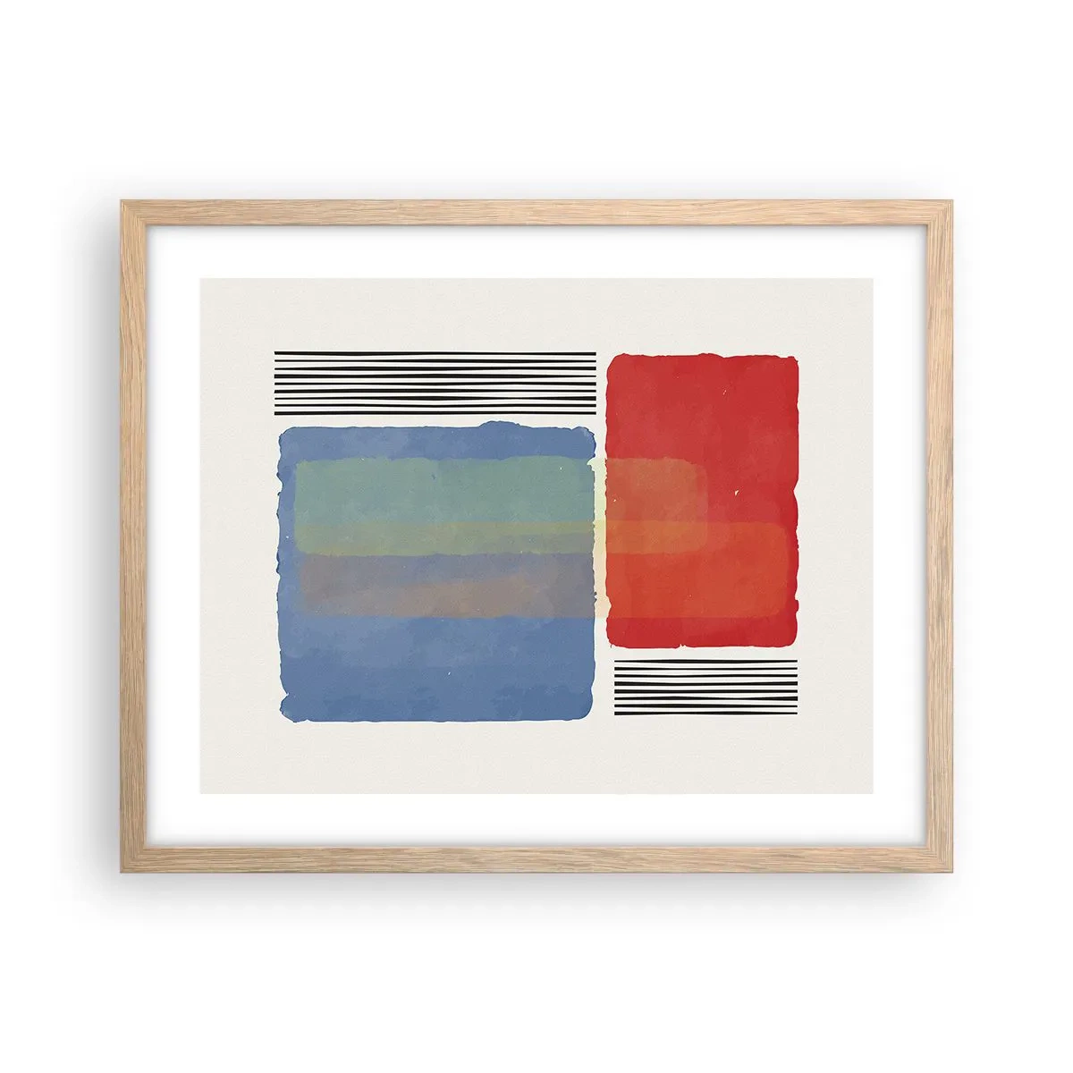Plagát v ráme zo svetlého duba - Duch a písmeno geometrie - 50x40 cm