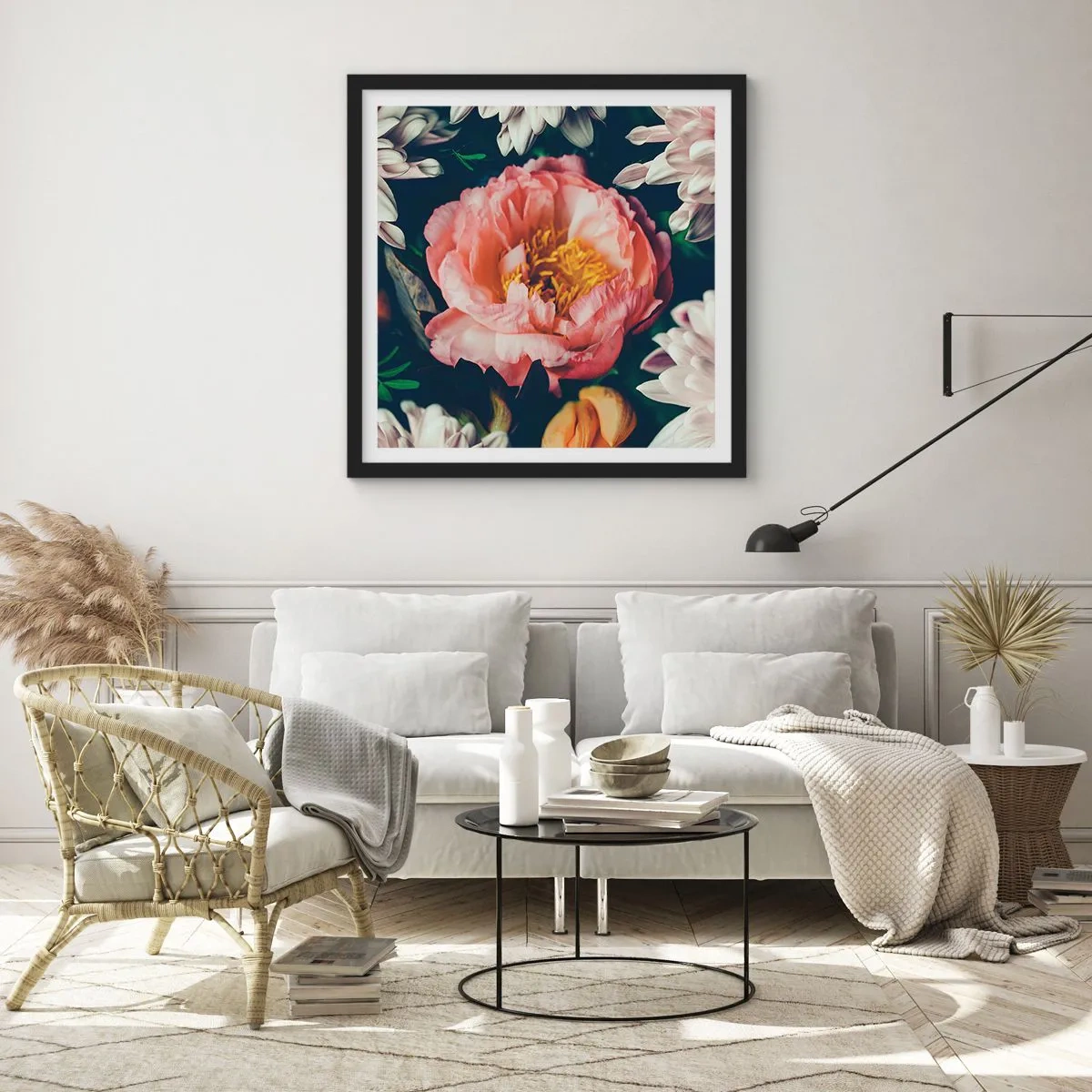 Plagát v čiernom ráme - S barokovým prepychom - 60x60 cm