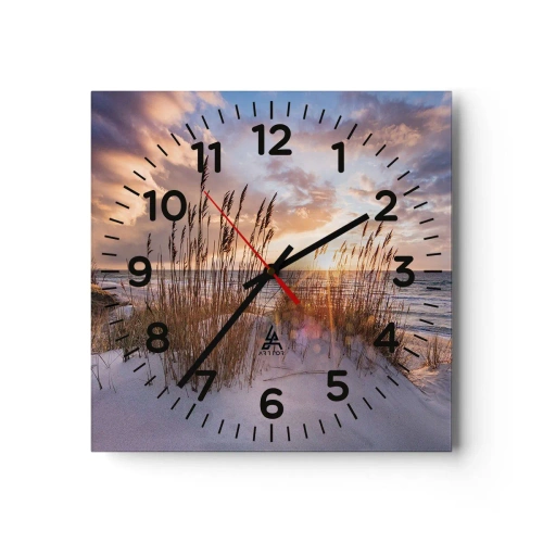 Nástenné hodiny - Rozlúčka so slnkom a vetrom - 40x40 cm