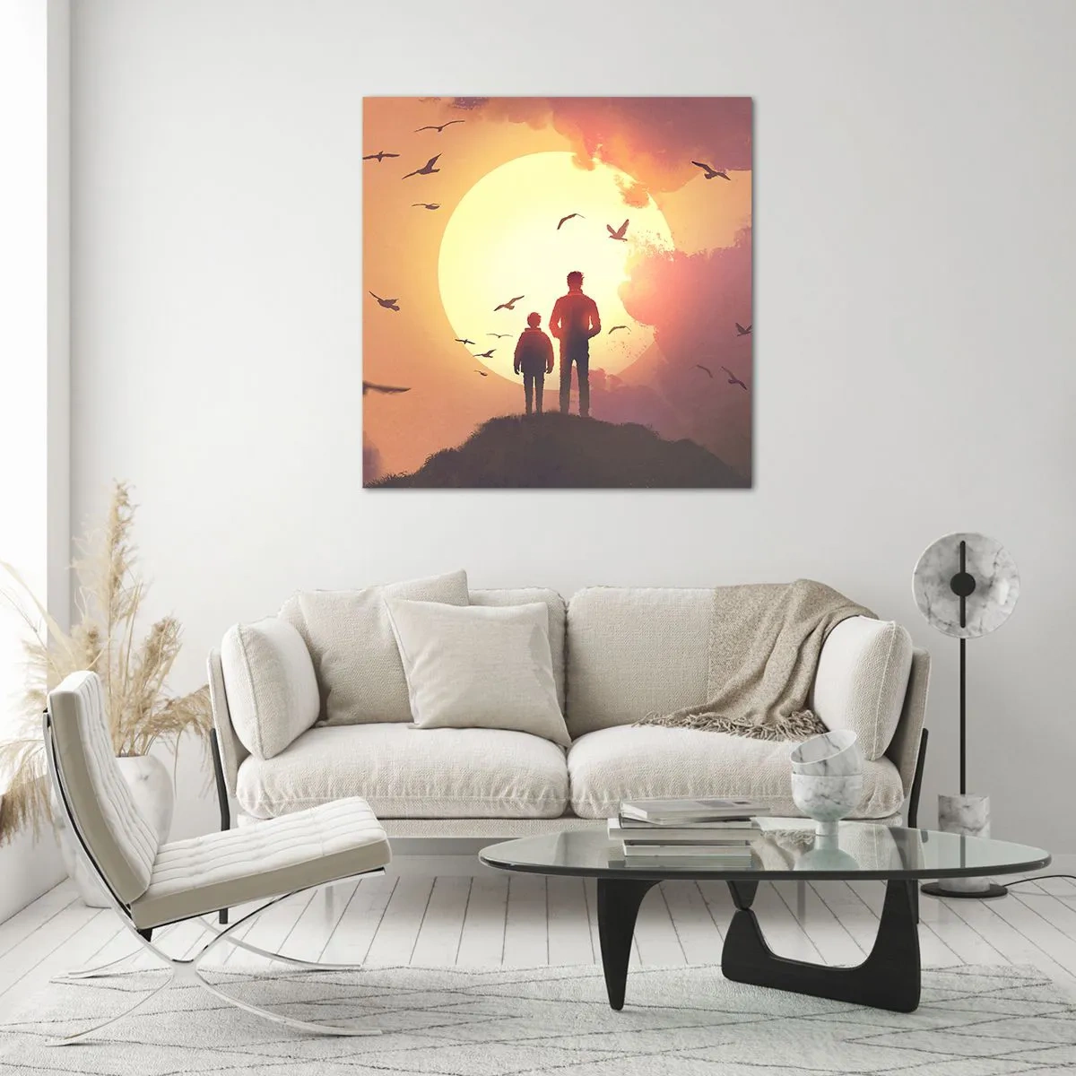 Obraz na skle - So slnkom tvári v tvár - 30x30 cm