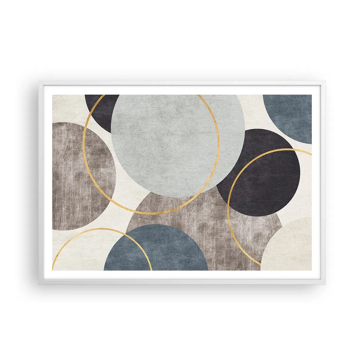 Plagát v bielom ráme - Kruh za kruhom - 100x70 cm