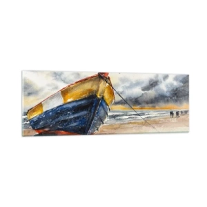 Obraz na skle - Odpočinok na brehu - 90x30 cm