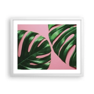 Plagát v bielom ráme - Zelené rendez-vous - 50x40 cm