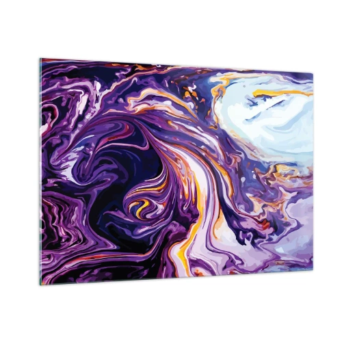 Obraz na skle - Záhyb priestoru vo fialovej - 100x70 cm