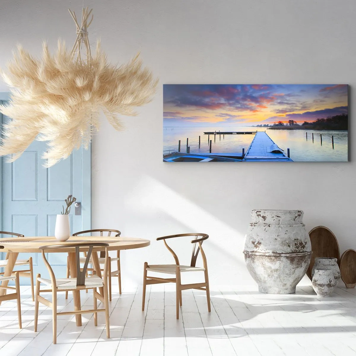Obraz na plátne - Fialovo-zlatý pokoj - 100x40 cm