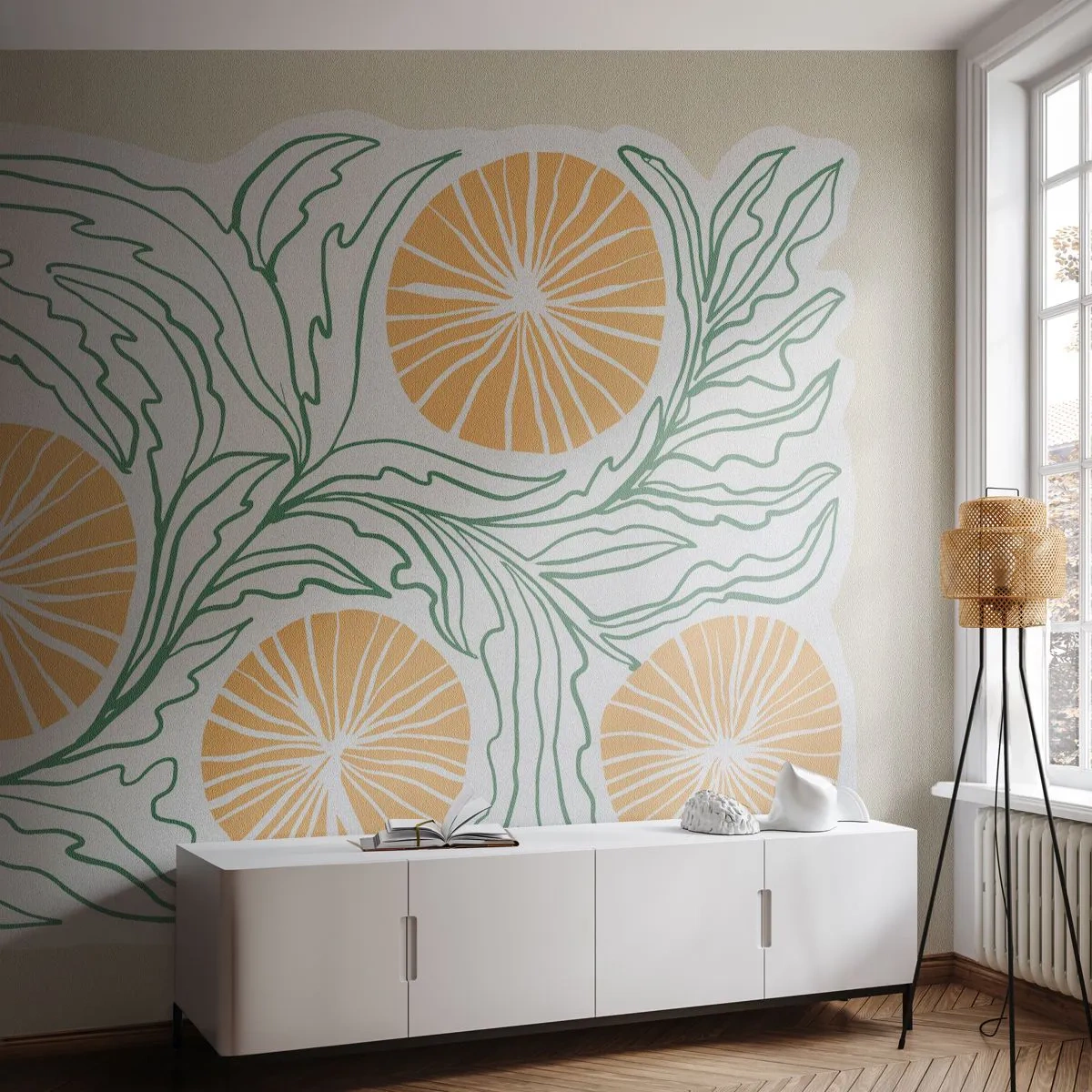 Fototapeta Standard Eco - Etnicky s abstraktným nádychom - Boho, Citrón, Minimalizmus - 250x175 cm
