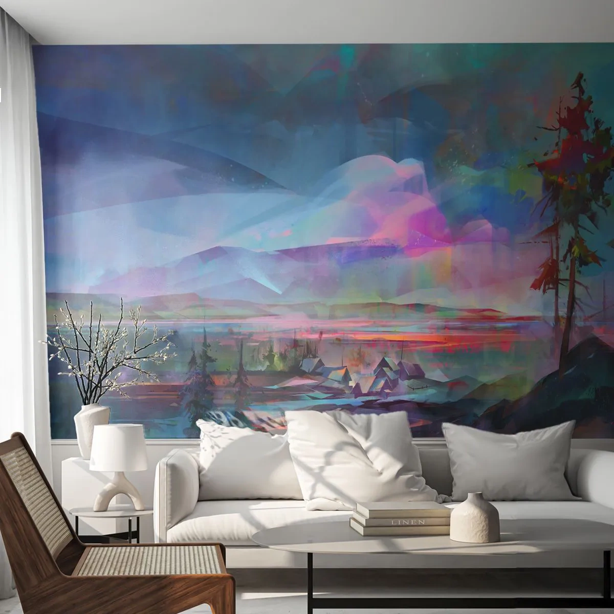 Fototapeta Premium Canvas - Pod priateľským nebom - Abstrakcia, Krajina, hory - 500x350 cm