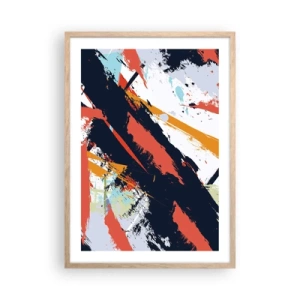 Plagát v ráme zo svetlého duba - Dynamická kompozícia - 50x70 cm