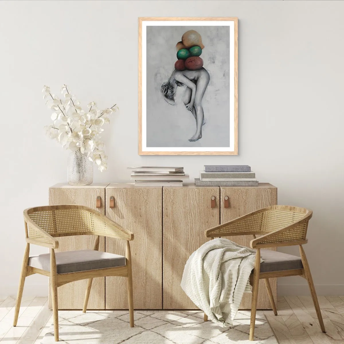 Plagát v ráme zo svetlého duba - Bremeno života - 61x91 cm