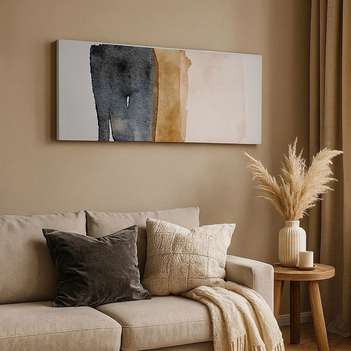 Obraz na plátne - Kompozícia zemitých farieb - 100x40 cm