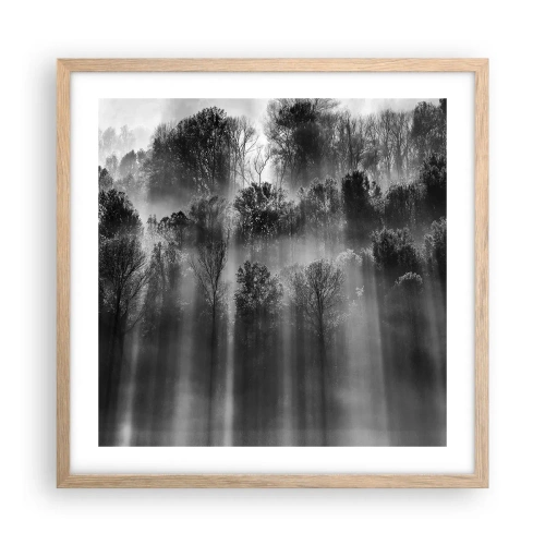 Plagát v ráme zo svetlého duba - V lúčoch svetla - 50x50 cm