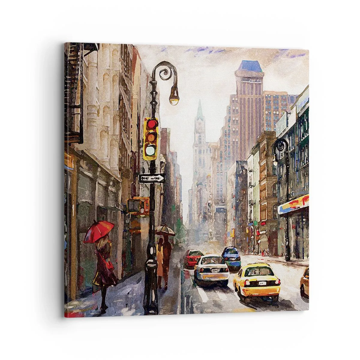 Obraz na plátne - New York – farebný aj v daždi - 70x70 cm