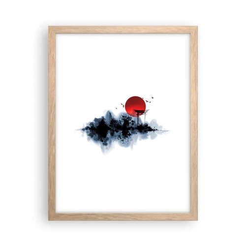 Plagát v ráme zo svetlého duba - Japonský pohľad - 30x40 cm