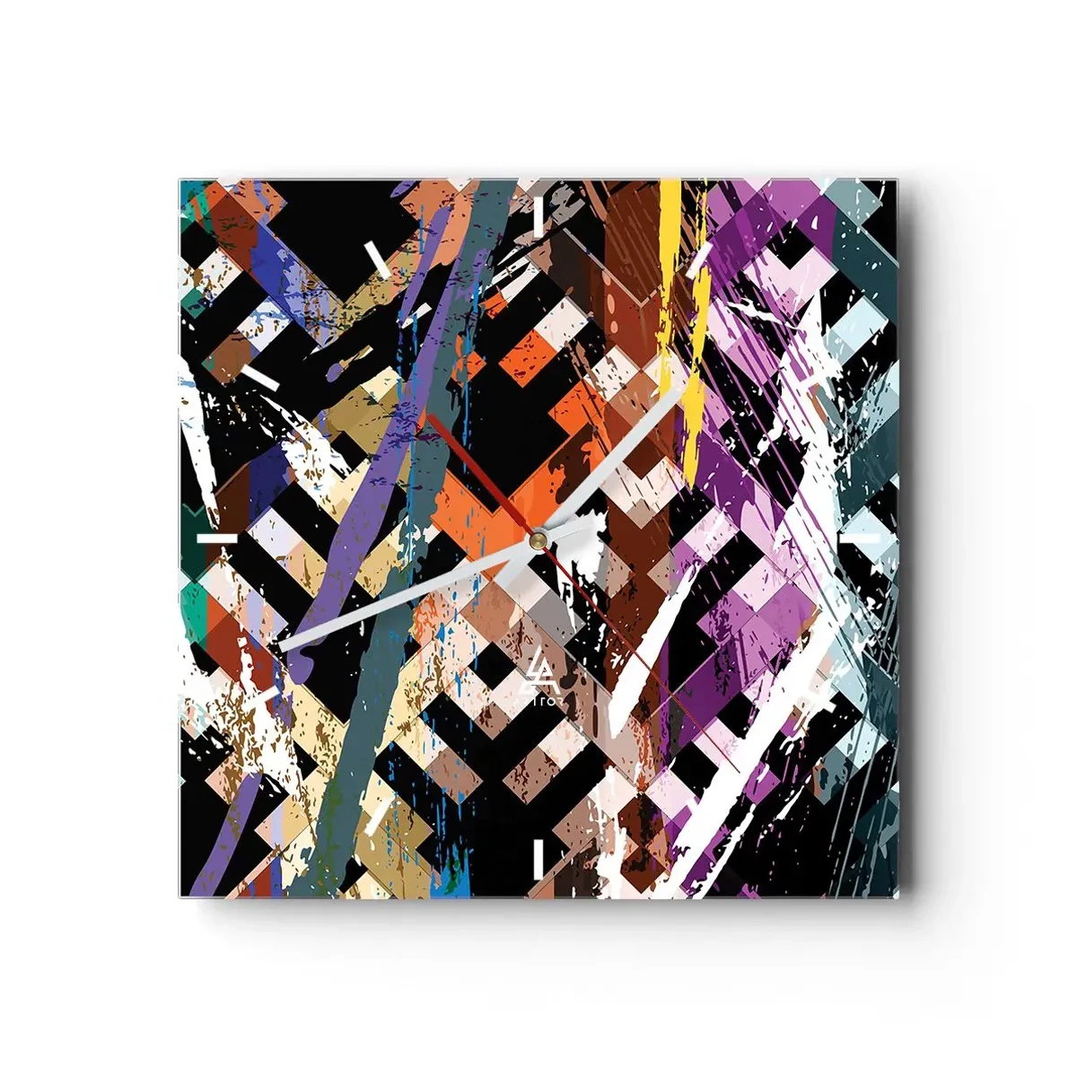 Nástenné hodiny - Umocnené na druhú - 40x40 cm