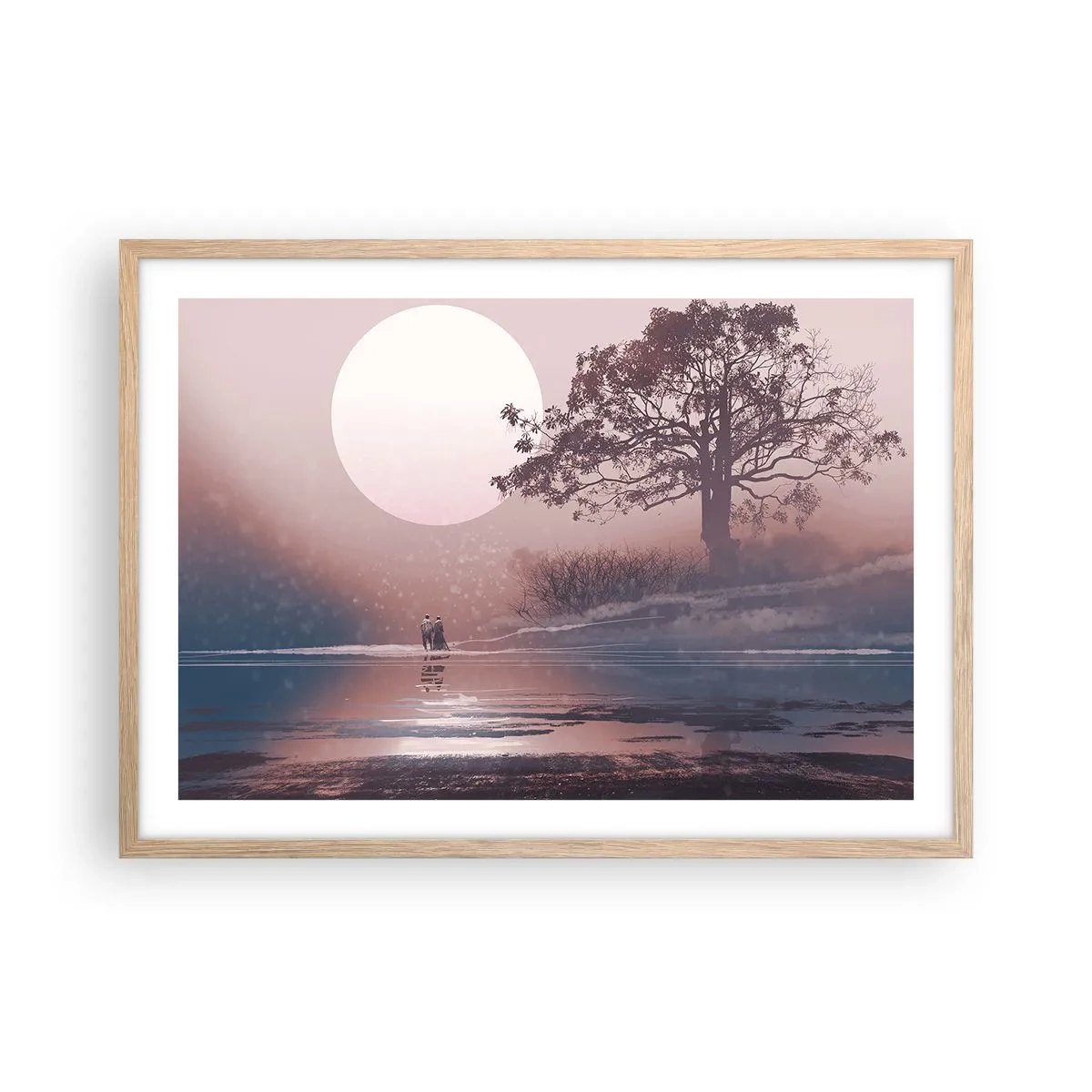 Plagát v ráme zo svetlého duba - Nočné zázraky - 70x50 cm