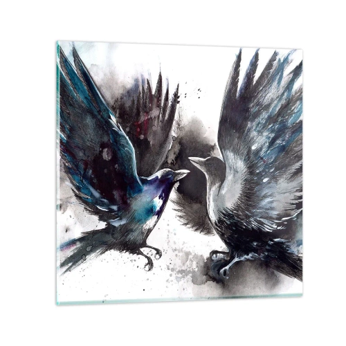 Obraz na skle - Havran havranovi… - 60x60 cm