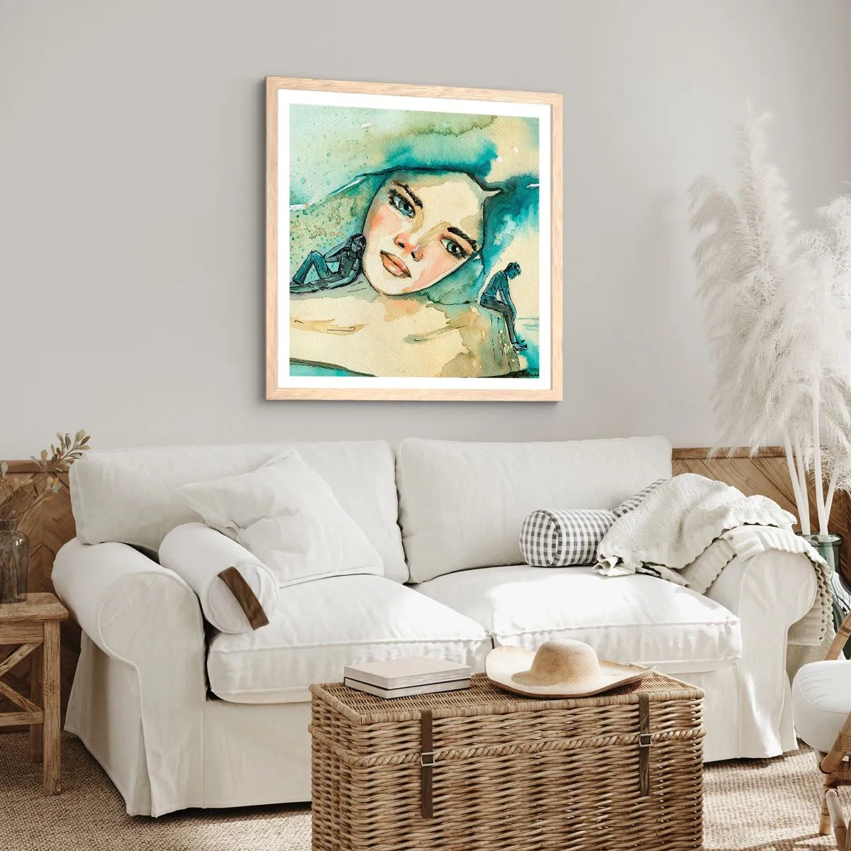 Plagát v ráme zo svetlého duba - Am I blue? - 30x30 cm