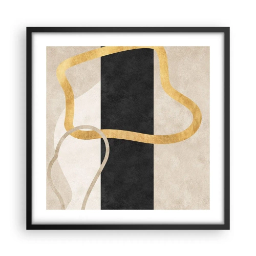 Plagát v čiernom ráme - Tvary v slučke - 50x50 cm