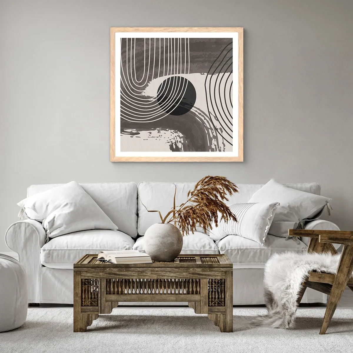 Plagát v ráme zo svetlého duba - Ovál víťazí - 50x50 cm