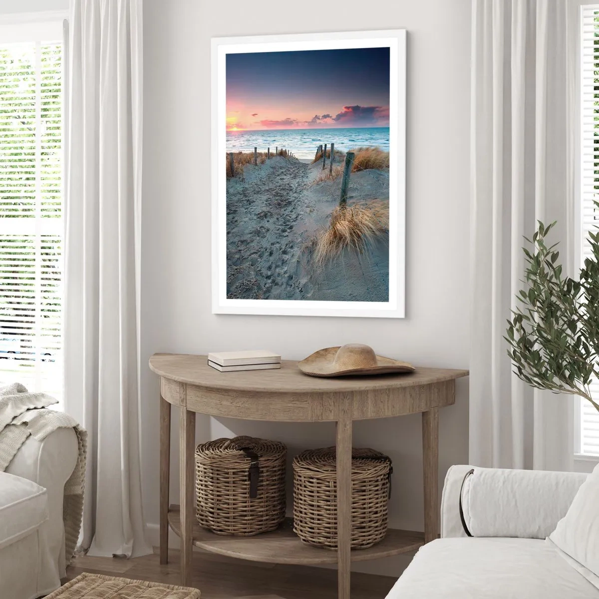 Plagát v bielom ráme - Šiel by som s tebou na kraj světa… - 30x40 cm