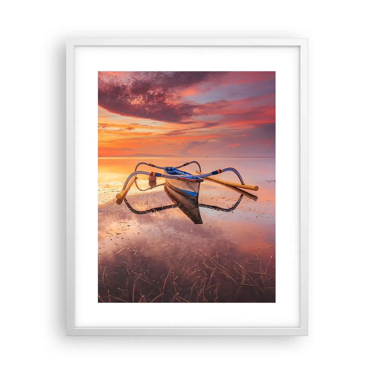 Plagát v bielom ráme - Pokoj tropického večera - 40x50 cm