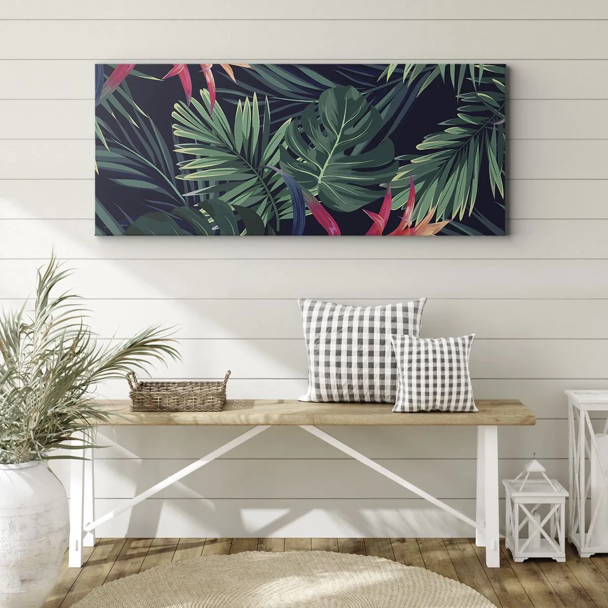Obraz na plátne - Vzplanúť v zelenom - 100x40 cm