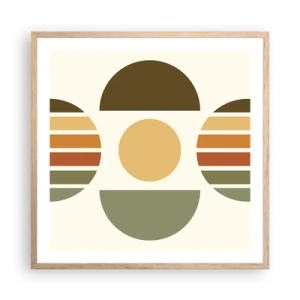Plagát v ráme zo svetlého duba - Vo farbách zeme - 60x60 cm