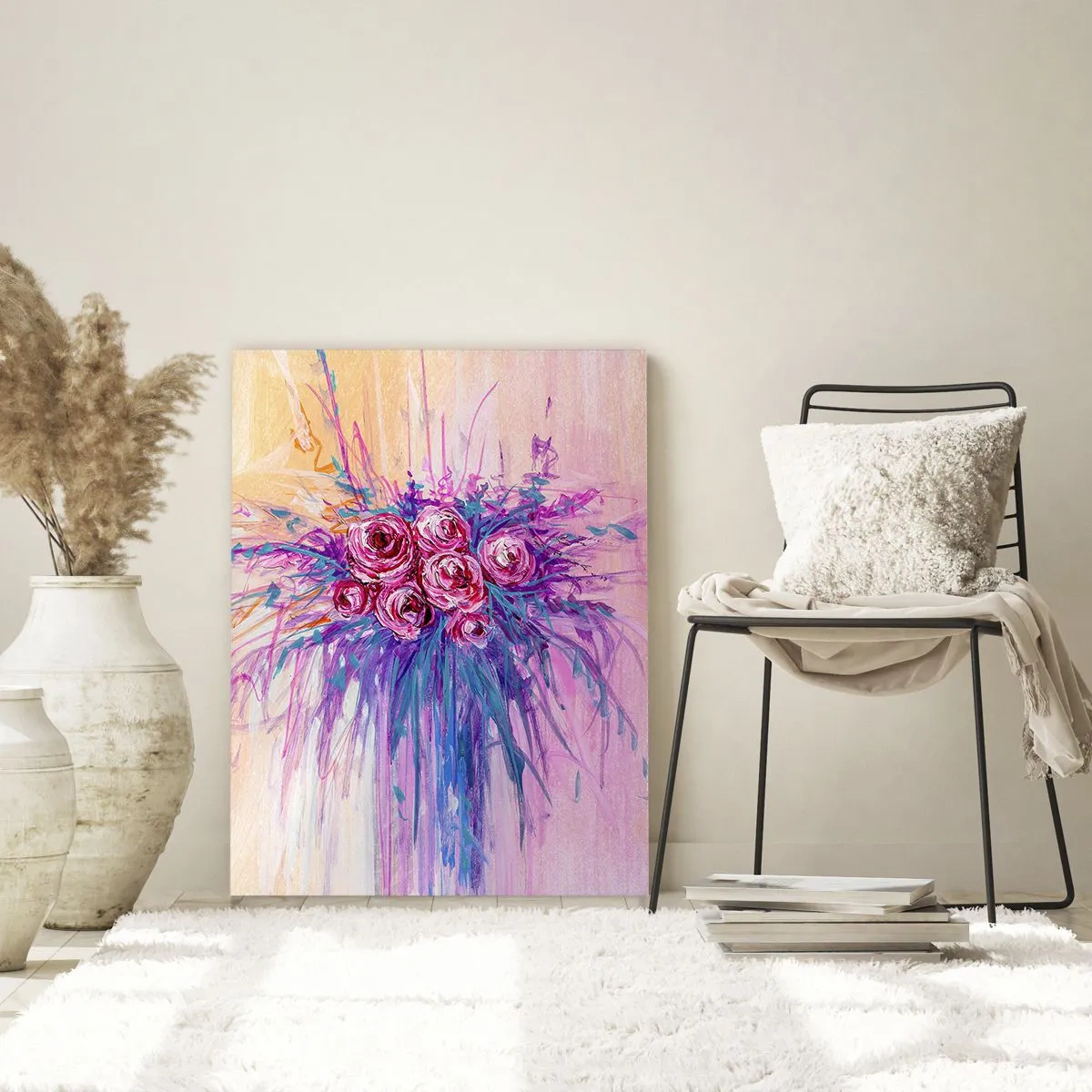 Obraz na skle - Ružová fontána - 50x70 cm