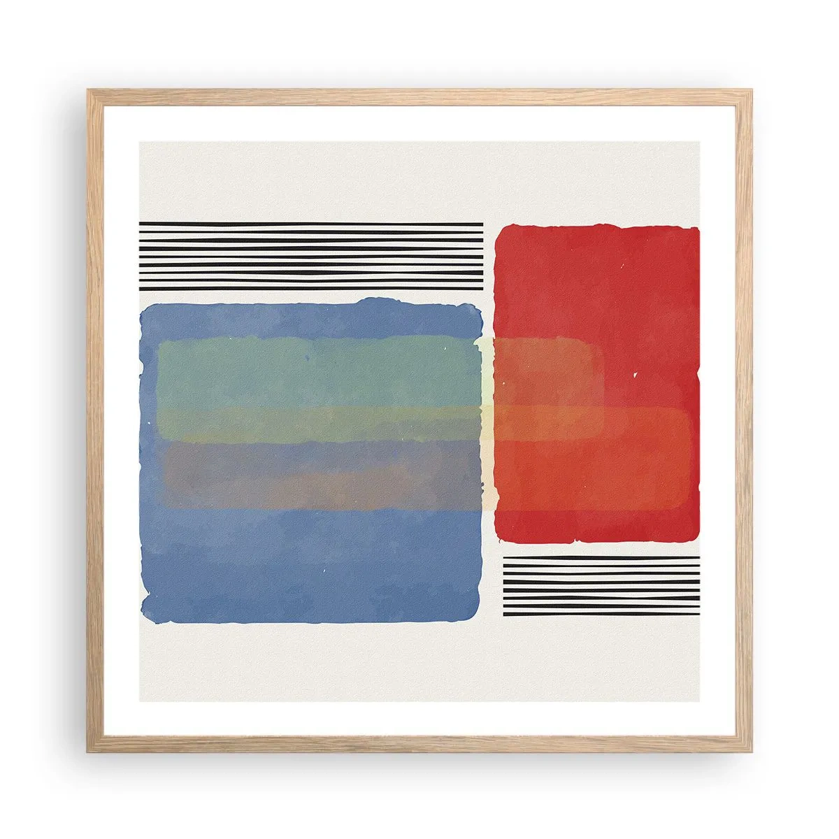 Plagát v ráme zo svetlého duba - Duch a písmeno geometrie - 60x60 cm