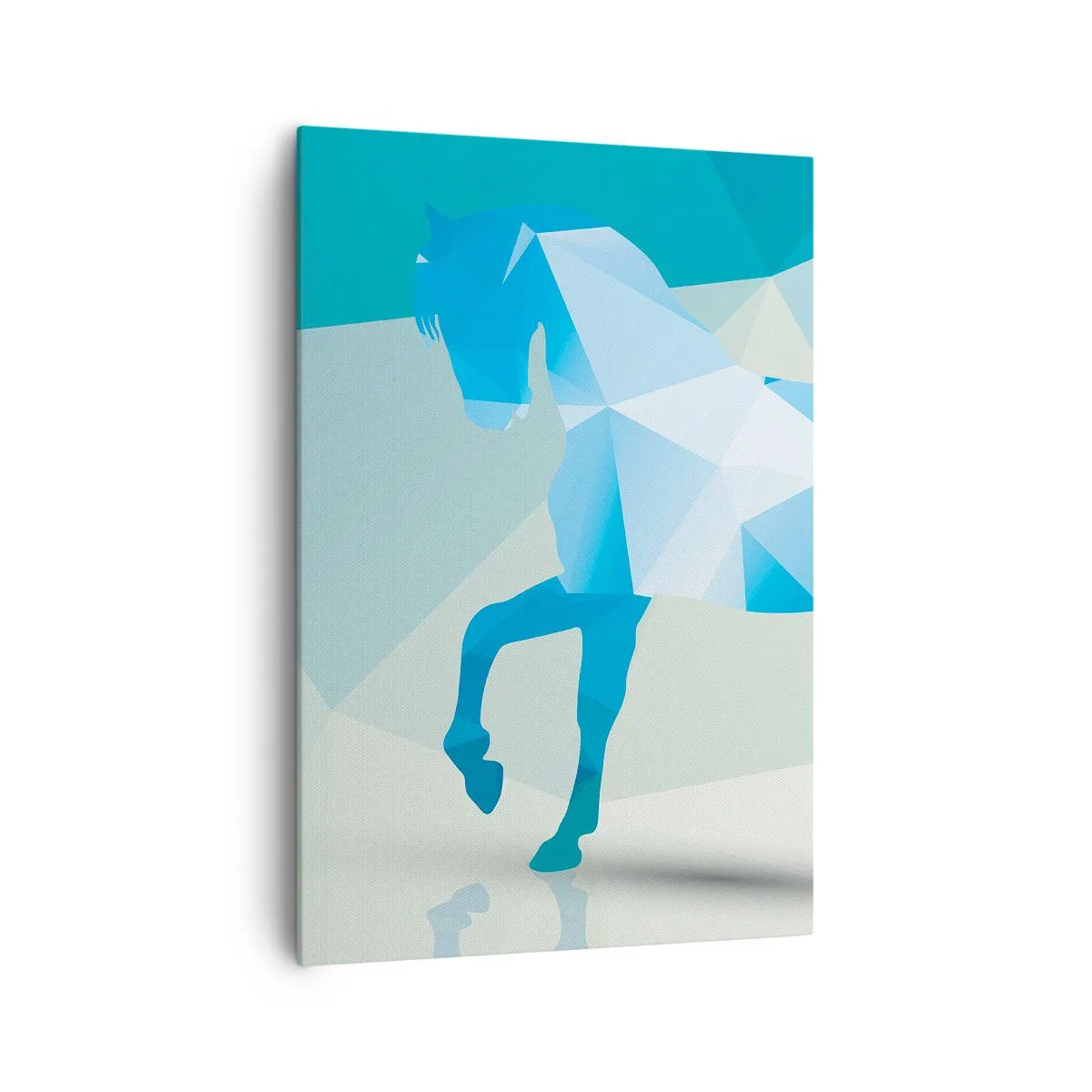 Obraz na plátne - Geometrický kôň v tyrkyse - 70x100 cm