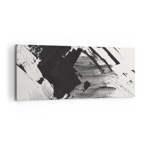 Obraz na plátne - Abstrakcia – expresia čiernej - 100x40 cm