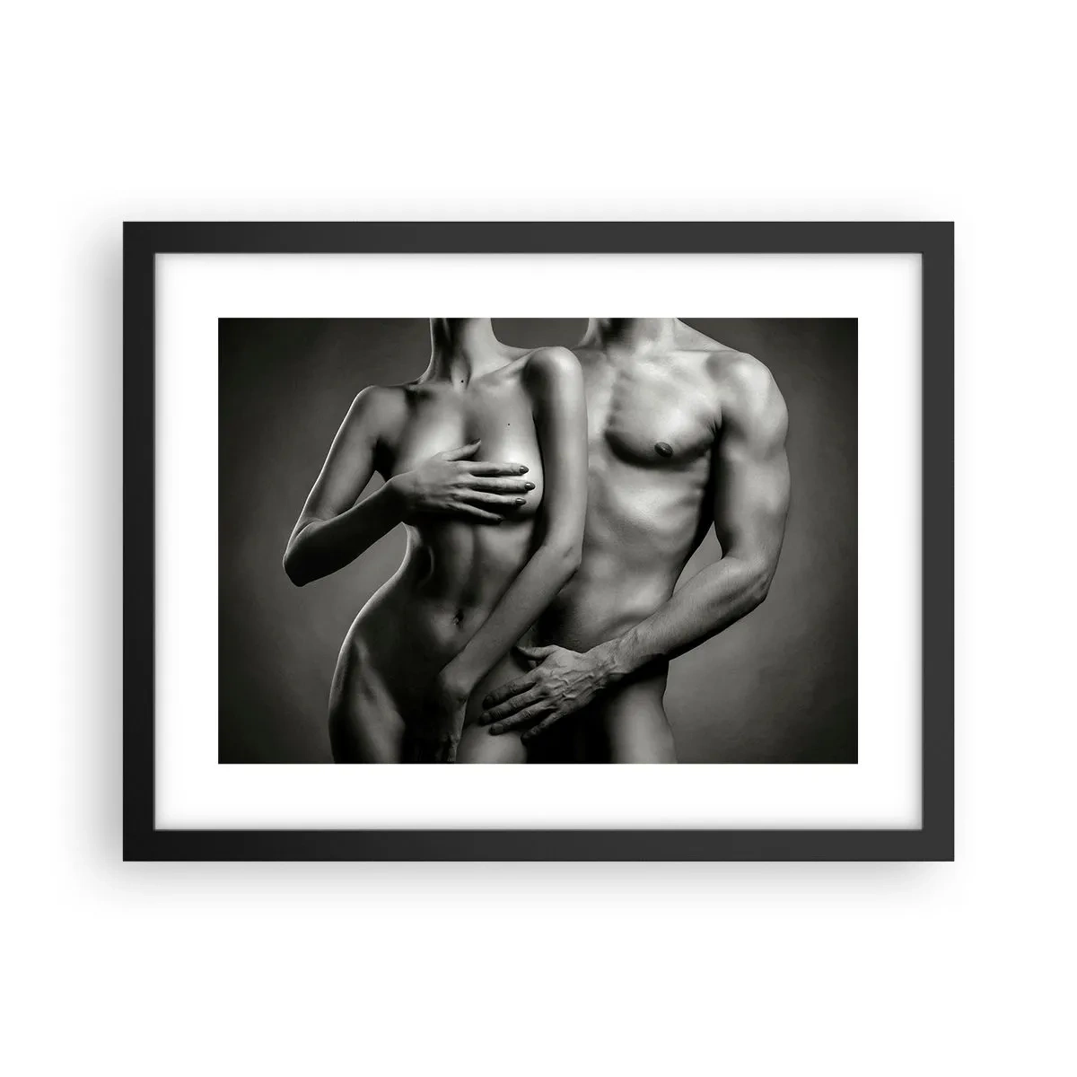 Plagát v čiernom ráme - Adam a Eva - 40x30 cm