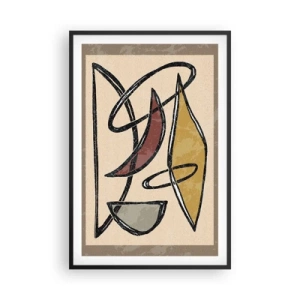 Plagát v čiernom ráme - Kompozícia – oblúky a ovály - 61x91 cm