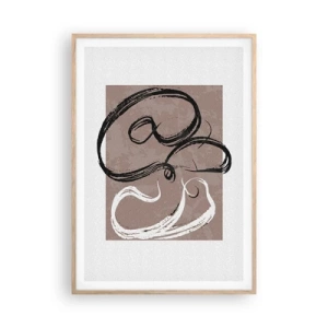 Plagát v ráme zo svetlého duba - Kompozícia – hľadanie úplnosti - 70x100 cm