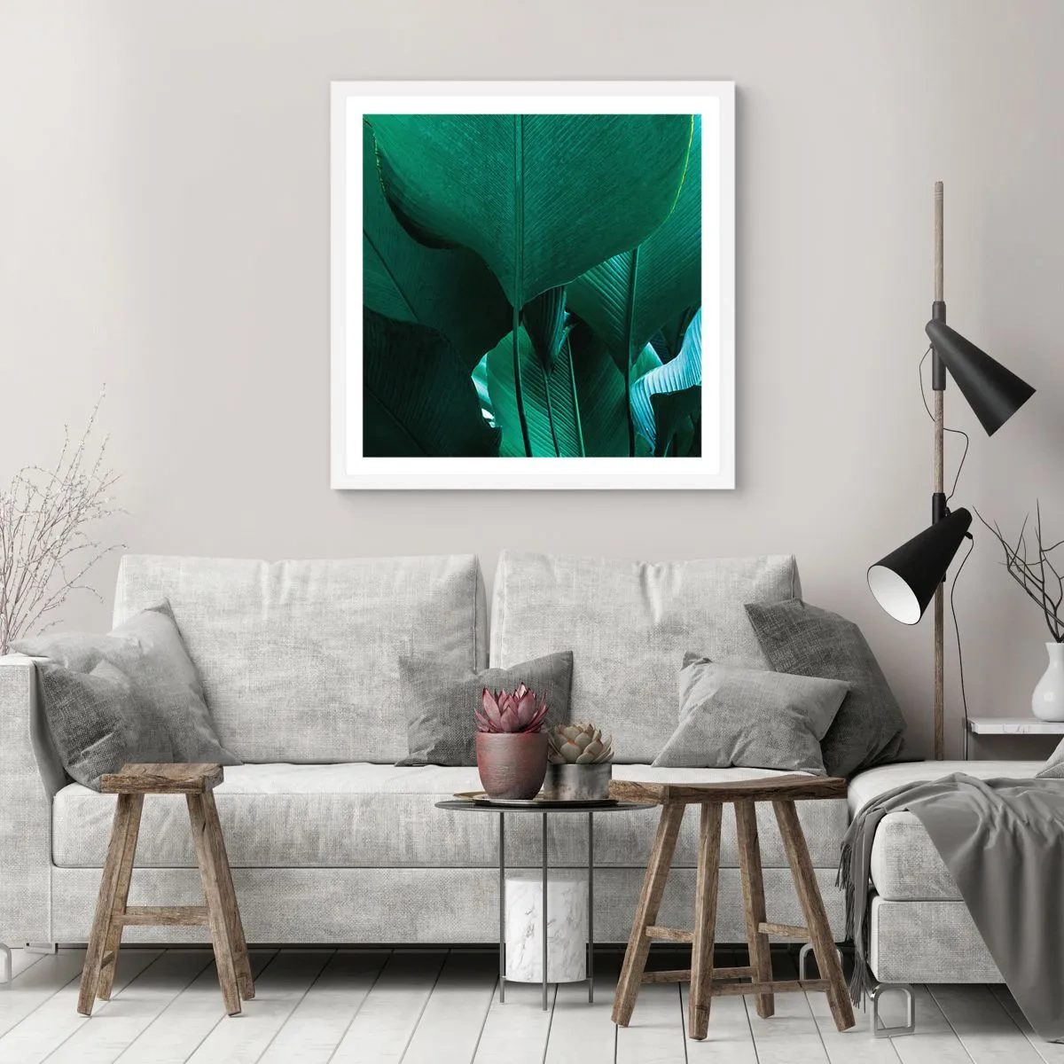 Plagát v bielom ráme - Obrátené k svetlu - 50x50 cm