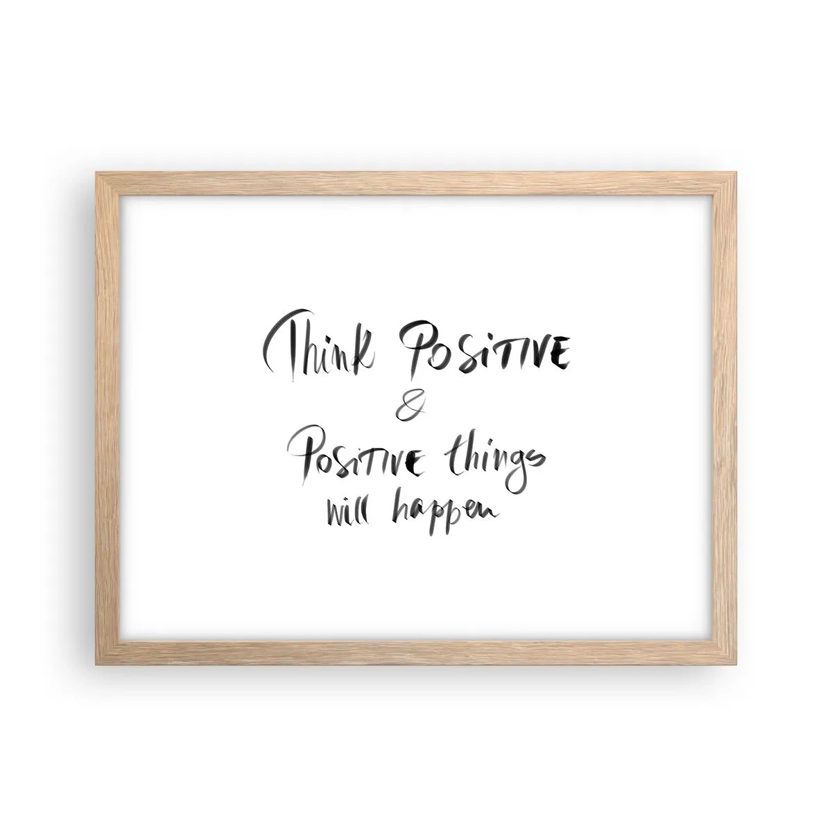 Plagát v ráme zo svetlého duba - Ako žiť? - 40x30 cm