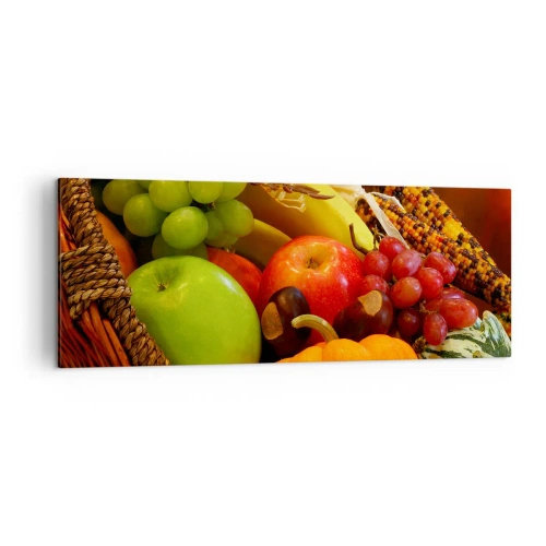 Obraz na plátne - Košík úrody - 140x50 cm