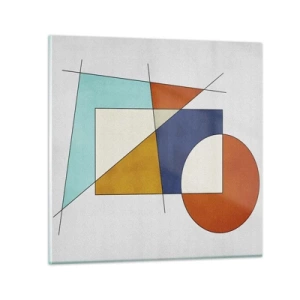 Obraz na skle - Abstrakcia: modernistická zábava - 30x30 cm